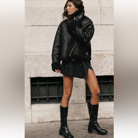 ZARA ZW COLLECTION DOUBLE-FACED BIKER JACKET